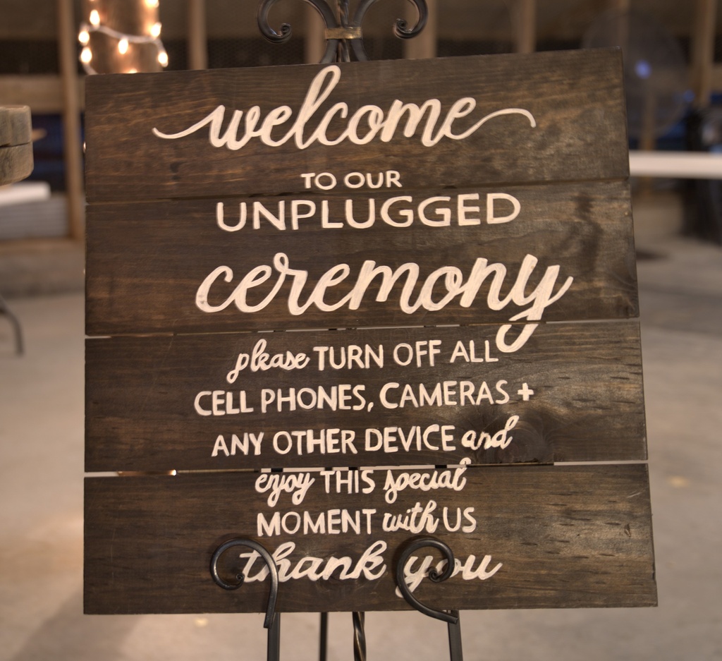 Sign: Unplugged Ceremony, Wood | SomethingBorrowedKS