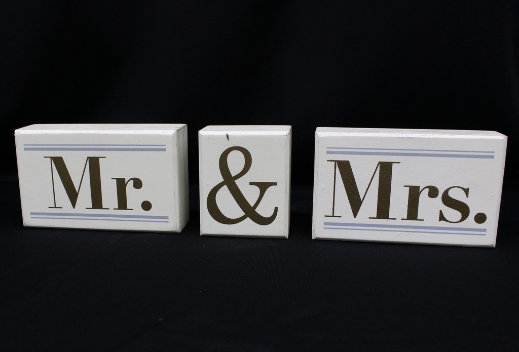 Sign: Mr & Mrs Blocks #22 (A,B,C)