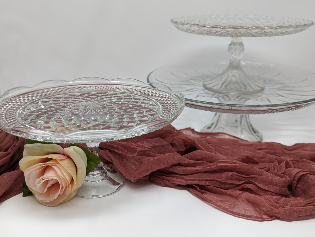 Assorted Clear Glass Cake Stands