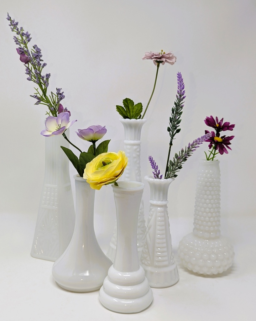 Milk Glass Bud Vases