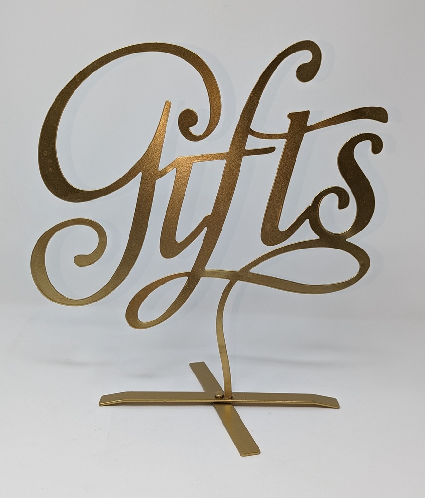 Sign Gold Metal "Gifts"