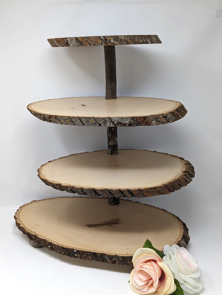 Tiered Wood Round Cupcake Stand