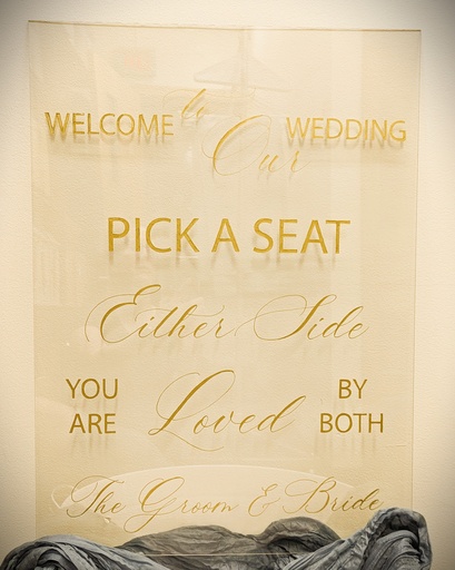 Sign Acrylic Pick a Seat