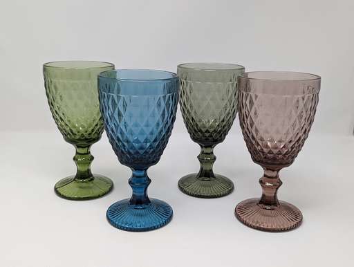 Jewel Toned Faceted Goblets