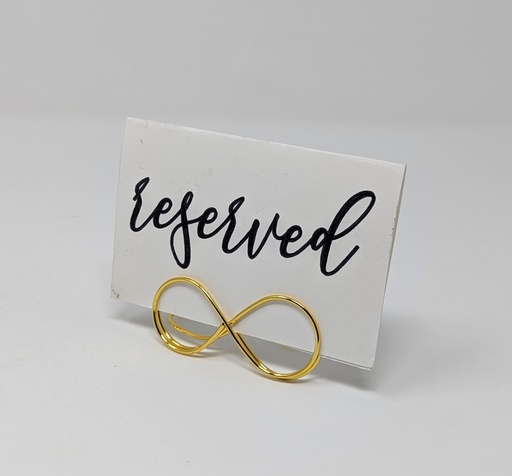 Infinity Shaped Gold Place Card Holders